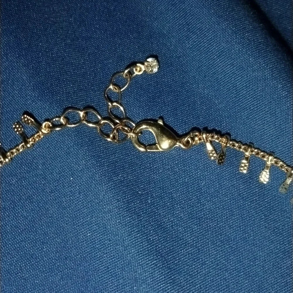 14K plated textured dangle Anklet 😍 - Picture 4 of 9